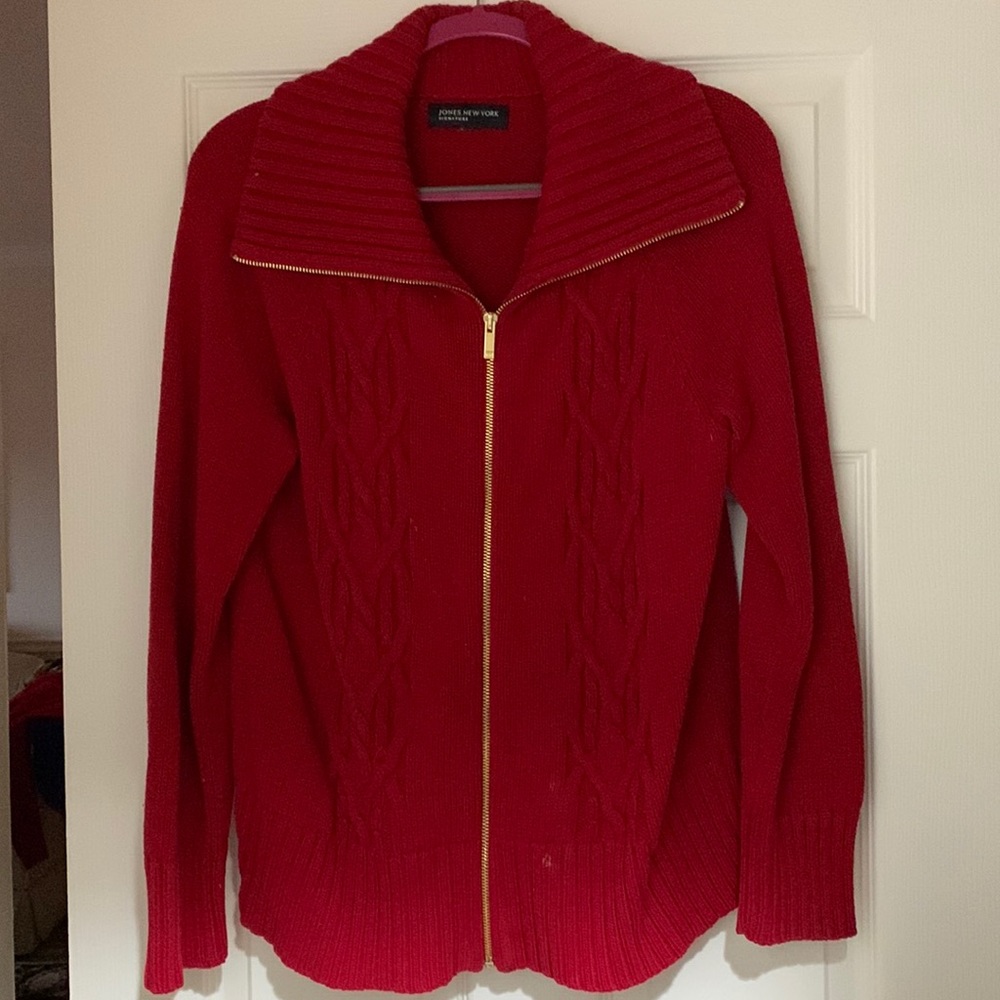 Jones New York Signature Red Knit Sweater